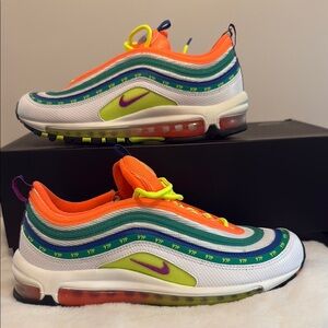 Nike Orange Green Air Max 97 Sneakers